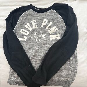 PINK Victoria Secret Black and Gray Sweatshirt